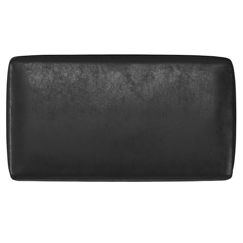 SIMPLIHOME Milltown Small Ottoman Bench - 27" Wide x 18" High Upholstered Vegan Leather Rectangle Footstool Ottoman in Distressed Black, Contemporary Bench for Bedroom with Cushioned Seat, Assembled by SIMPLIHOME - Image 4