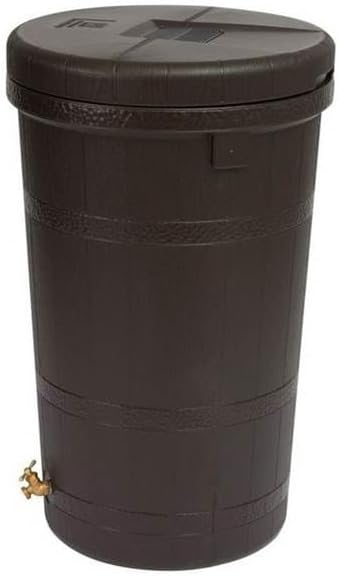 Generic Dark Brown Single Spigot Eco 50-Gallon Rain Barrel