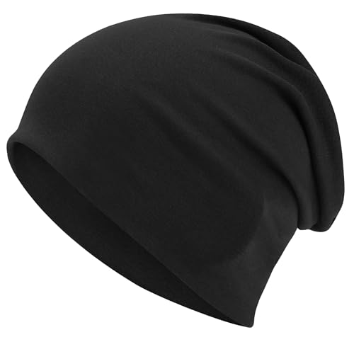 ROYBENS 100% Cotton T-Shirt Beanie for Women Men Slouchy Beanies Soft Skull Cap Lightweight Sleep Hat & Chemo Headwear