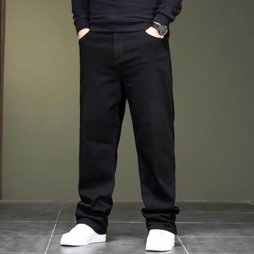 Jeans Pants Trousers Denim Fat Plus Size Stretch Trendy Black Loose Business Casual Straight Leg for Men2