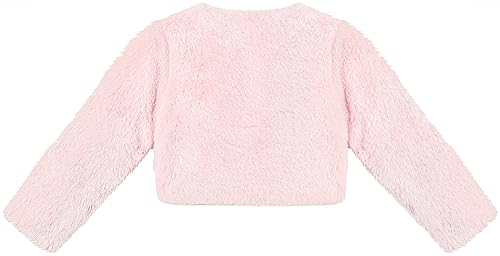 Image of Lilax Girls Cozy Faux Fur Long Sleeve Crew Neck Dress Coat