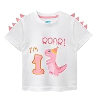 Baby Geburtstag Shirt Dinosaurier T-Shirt Mädchen Kurzarm Geschenk