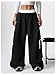 Verdusa Girl's Coquette Bow Wide Leg Baggy Pants Lightweight Cute Spring Summer Sweatpants with Pockets Grey Black 12 Years