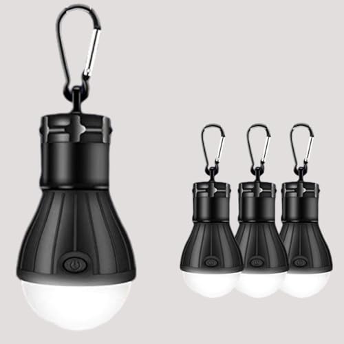 4 Packs LED Camping Lights ,Camping Gear, Camping Tent Lantern Tent Lights Portable Outdoor Waterproof Emergency Light Bulb,Super Bright, for Hiking, Party?Camping, Fishing, Power Failure
