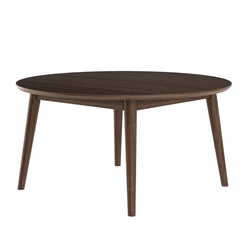 Plank+Beam Mid Century Modern Coffee Table, 36 Inch Wood Coffee Tables for Living Room, Round Center Table, Cocktail Table for Small Spaces, Walnut