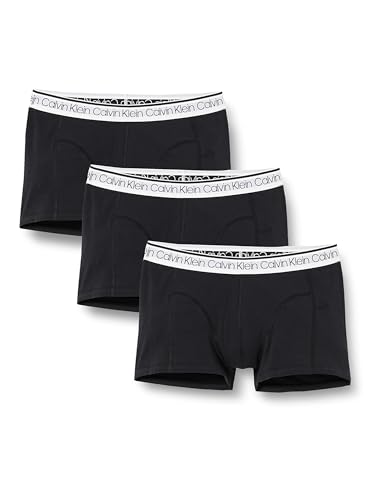 Calvin Klein Herren Boxershorts Trunks Unterwäsche, Schwarz (Black W/...