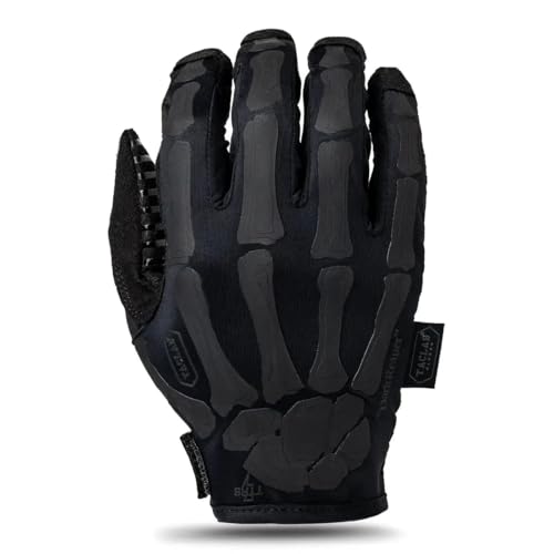 TACLAB Reaper Skeleton Gloves - Thin and Lightweight for Summer Airsoft Paintball Cycling Motorcycle Multipurpose (Dark L)
