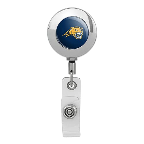 Averett University Primary Logo Retractable Reel Premium Metal Chrome Badge ID Card Holder Clip