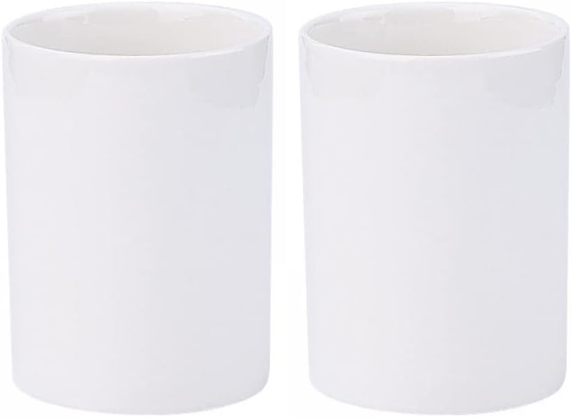 2 tazas de baño, soporte para cepillos de dientes de cerámica, vaso de 9 onzas