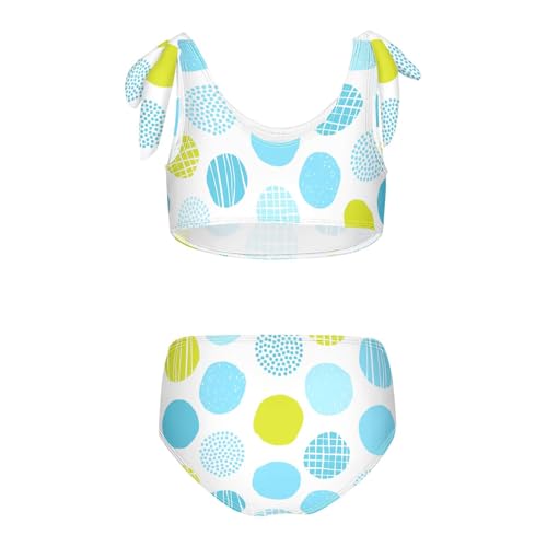 Girls Polka Dot Background Swimsuit Two Pieces Bikini Set Bathing Suits Swimwear Crop Top Swimsuit Set2