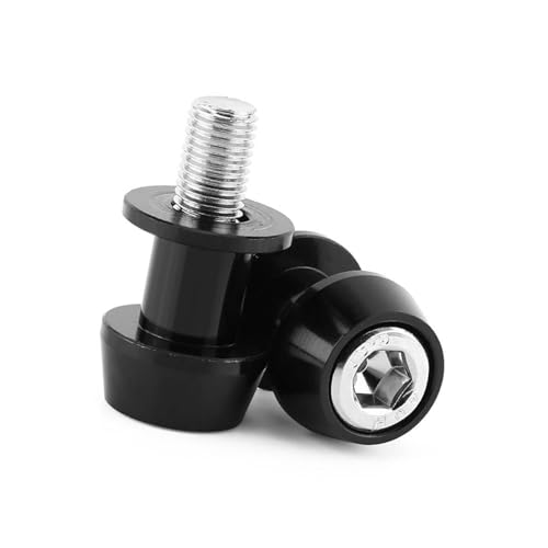 Schwingenschutz Montageständer 8/10mm Motorrad Swing Arm Spool Sliders Stehen Swingarm Bobbins Schwenkarmspule Hinteren Schwingen Heckständer Schieber Ständer Spulen Schieberegler (10MM-Schwarz)