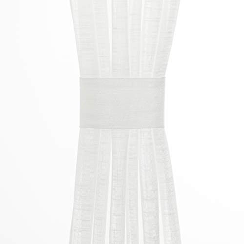 Aquazolax Privacy Curtains For Side Lights Window White Linen French Door Curtain Panels Semi Sheer Door Curtains Window Treatment For Front Entry Door, 1 Panel, W30 X L72 Inches #TOP2
