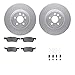 Dynamic Friction Company Front Geospec Brake Rotors with 5000 Advanced Brake Pads includes Hardware 4512-11065