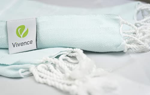 Vivence 100% Organic Cotton Turkish Beach Towel Infused With Aloe Vera 38"X72" - Oversized Beach Towels For Adults, Kids - Quick Dry, No-Shrink, Sand Free Travel Cloud Large Prewashed Turkish Towels #TOP4