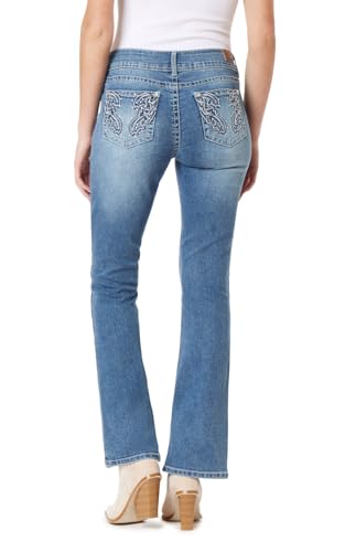 Image of WallFlower Bling Back Pocket Bootcut Jeans for Women, Luscious Curvy Fit, Embellished Mid-Rise Insta Stretch Denim