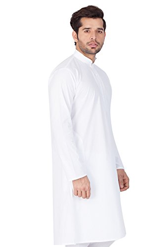 Image of VASTRAMAY Men Super Soft Pure Cotton White Kurta - Comfortable Ethnic Outfit for Eid, Holi, Weddings & Festivals - Classic Traditional Cotton Kurta