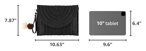 Image of Frienda Straw Purses for Women Straw Clutch Crossbody Bag Summer Beach Shoulder Bag Woven Envelope Wallet Handbags