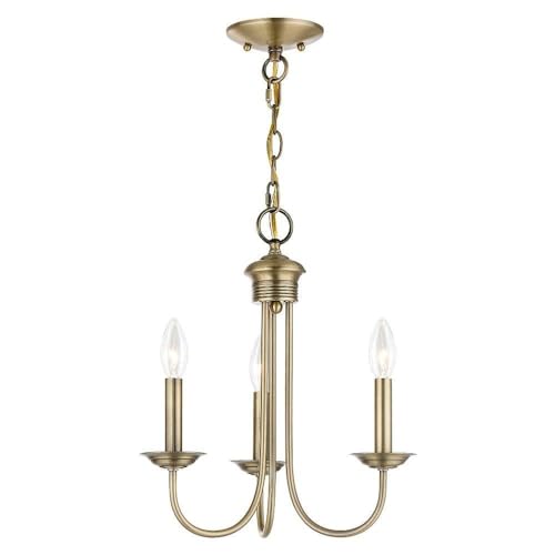 Livex Lighting 42683-01 Mini Chandelier, Medium, Antique Brass cover