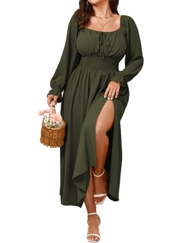 Image of SHESTARR Women's Plus Size Dress Long Sleeve Milkmaid Dress