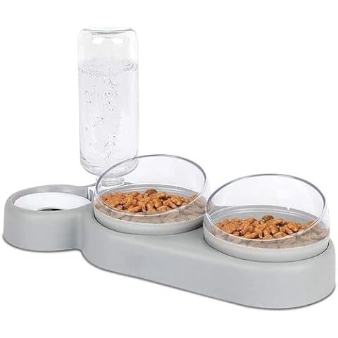 3-In-1 Cat Bowls with Water Dispenser Cover