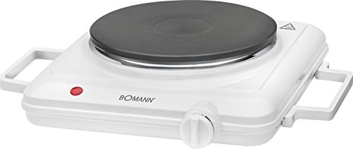 Bomann EKP 5027 CB Hornillo eléctrico de 18 cm diámetro con asas, 1500 W, Blanco