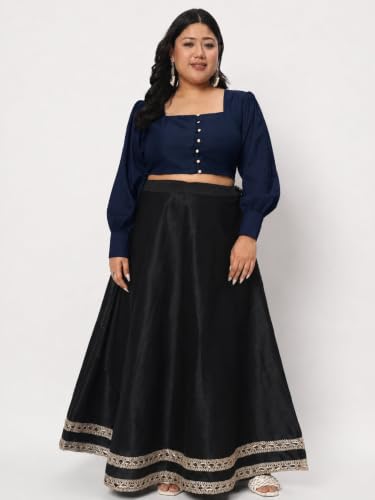 Image of studio rasa Women's Plus Size Chroma Button Down Crop Top for Wedding Festive Party
