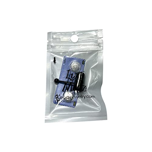 Luxe Modz Vibrating Barbell Tongue Ring 14 Gauge Surgical Steel Ion Plated Black #TOP4