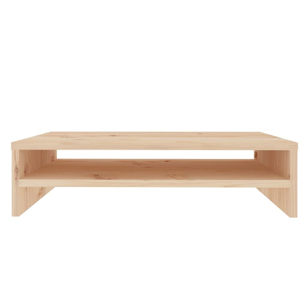Supporto per Monitor in Legno Massello di Pino 50x24x13 cm | Rialzo ergonomico per schermo con ripiano portaoggetti, ideale per organizzare la scrivania in ufficio o studio.