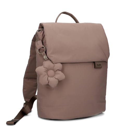 Zwei Damen Puffer City-Rucksack HANNAH HAR13 mit 7 Liter Volumen, Reißverschlussfächern, gepolstertem Trennfach, recyceltes Polyester, wasserabweisend (off-white) (cappuccino)
