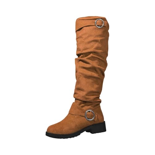 Genérico Botines Hombre 𝗣iel Heel Ladies Biker Wedge Shoes High Womens Zipper Women's Boots Botines Hombre 𝗣iel De Ante (Red, 36)