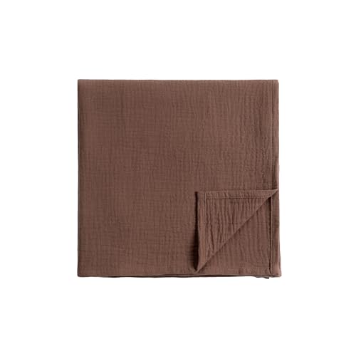 Image of Meracorallo Muslin Swaddle Blanket, 100% Cotton Receiving Blanket Soft and Breathable Swaddle Wrap for Baby Boys and Girls, Brown