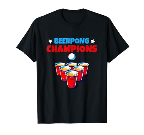 Beer Pong Equipo Beber Juego Beer Pong Campeones Camiseta