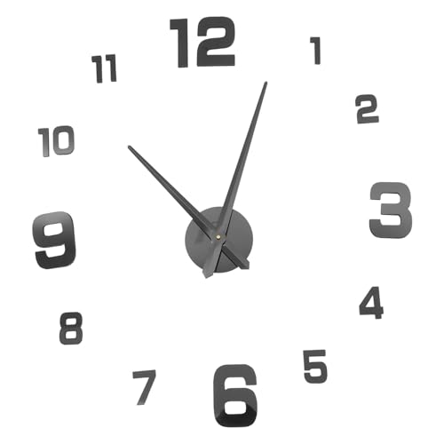 HOLIDYOYO 1 Set Oversized Wall Clock Home Decor Mute Clock Silent Wall Clock Modern Wall Clock Living Room Clock Wall Hanging Clock Household Wall Clock Wall Decorative Clock Black Metal