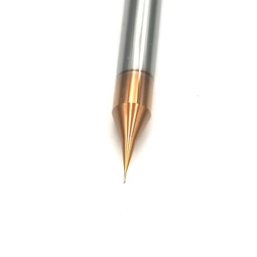 Image of 2pcs /Package HRC60 2Flutes Micro Carbide Flat End Mill Square end Mill CNC Cutting Tools for Metal Shank Diameter 4mm (2pcs, Cutting Diameter 0.2mm)