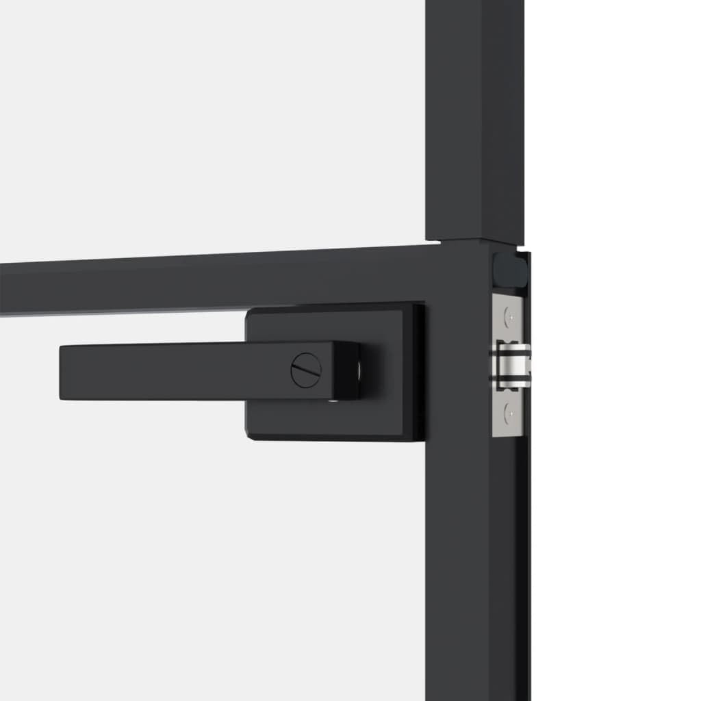 Porte Intérieure en Verre, Porte Vitrée pour Cuisine Salle de Bain Porte d'intérieur Noir 83x201,5 cm Trempé verre aluminium fin
