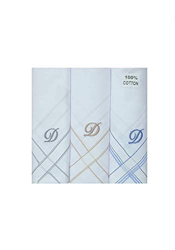 Image of GOLU MOLU Cotton White Formal Handkerchief Pack Of 6 | Office Travel Daily Use | Custom Initial Design | Free Size | Cotton Fabric | Customised N95 Mask Included