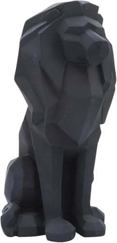 Figura Decorativa León Sentado 11 in Negro