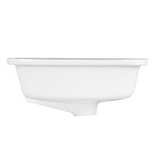 Nantucket Sinks Gb-17X13-W Glazed Bottom Undermount Rectangle Ceramic Sink, 17" X 13", White #TOP2