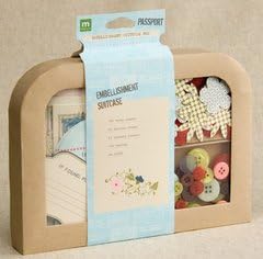 MAKING MEMORIES Passport Suitcase Embellishment Kit 155 Pieces, 30 Blossoms/100 Buttons/25 Die-Cuts