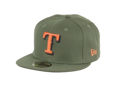 New Era MLB Gorra 59Fifty Béisbol Logo Equipo Fan Accesorio Sombrero visera Recta Espalda Cerrada, Texas Rangers #29633, 61/62 cm