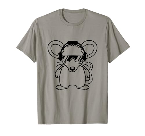 Ratón grande salchicha comer hambre barbacoa barbacoa delicioso cómic divertido Camiseta