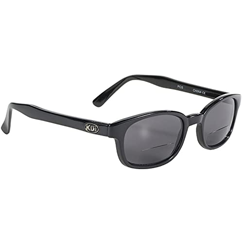 Pacific Coast Sunglasses X-Kd Readerz Smoke Lens 2.00 Rectangular Sunglasses, Black, 55mm, 60mm