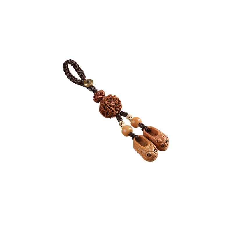 Pendentif chinois tigre en bois pour décorations de clés de voiture