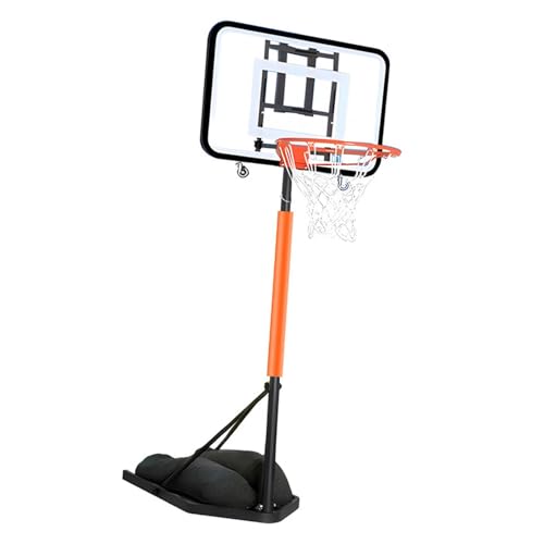 FytStycale Foldable Basketball Hoop Sports Equipment, 7.1-8.9 ft Adjustable Height, Basketball Goal System Portable for Outside Adults, Clear