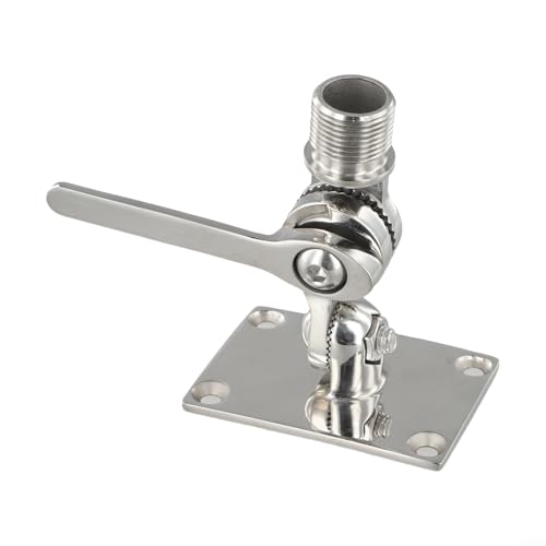 Soporte de base de antena VHF de acero inoxidable 316 para aplicaciones marinas con doble giro ajustable para mejorar el posicionamiento y la señal de la antena
