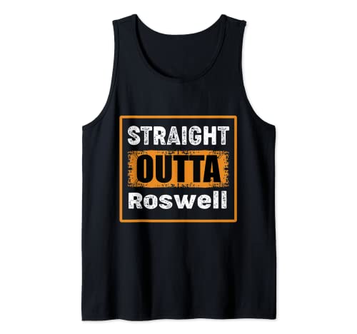 Straight Outta Roswell New Mexico USA Retro Distressed Humor Tank Top
