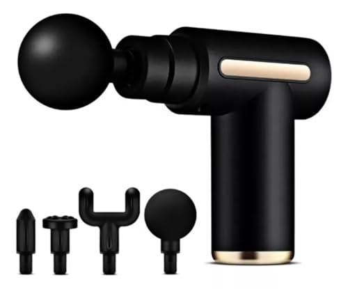 Massageador Profissional Portátil, 6 Velocidades, 30W, 1800mAh, Preto e Cinza