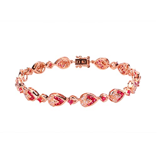 Bracelet Feng Shui en or rose et rubis, le cadeau idéal pour femme