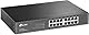 TP-Link TL-SG1016D 16-Port Gigabit Netzwerk Unmanaged Switch (Rackmount, 32Gbit/s Switching-Kapazität, geschirmte RJ-45 Ports, Metallgehäuse, lüfterlos, Plug-und-Play) schwarz