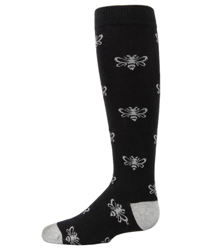MeMoi Girls' Busy Bee Glitter Cotton Knee High Socks2